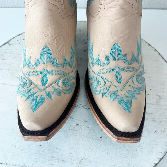 Lane LEXINGTON Womens Cowboy Bootie Sz 6 Sand and Stream Western Cowgirl Boots - Picture 6 of 11